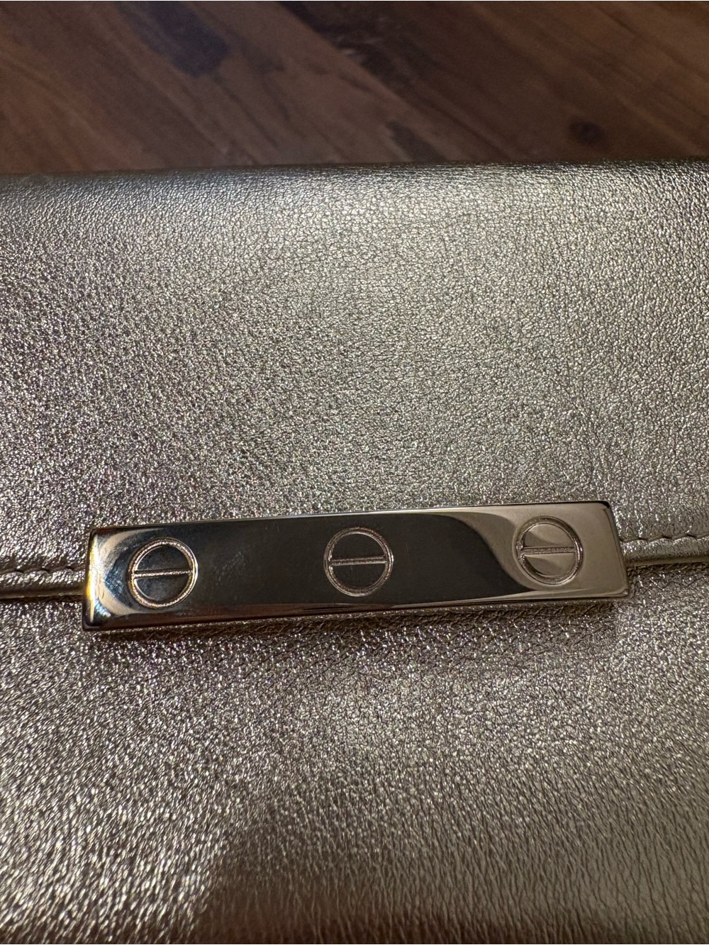 Cartier Metallic Gold Evening Clutch Wallet with Bar Clasp - Picture 14 of 16